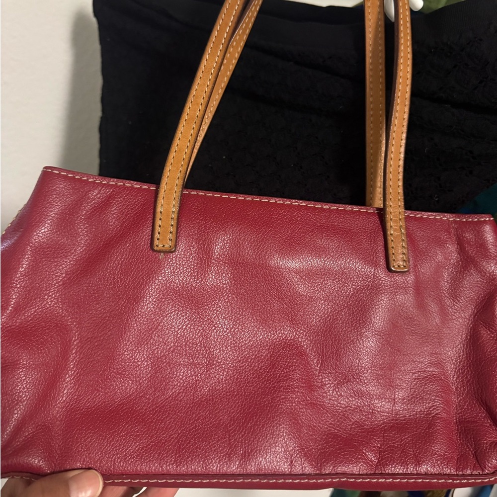 Ann Taylor Red Leather Shoulder bag